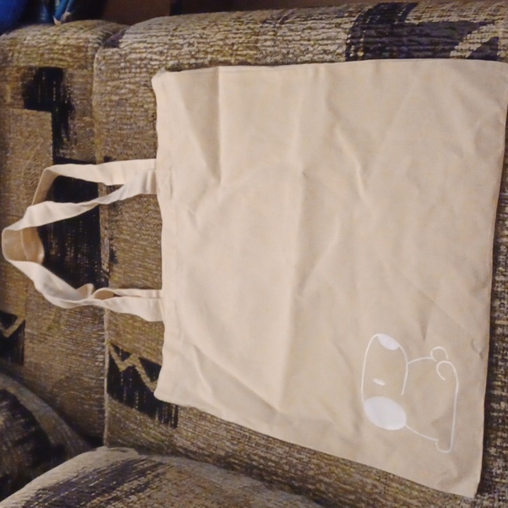 4/$40 Beige Tote Bag with Cute Dog Print